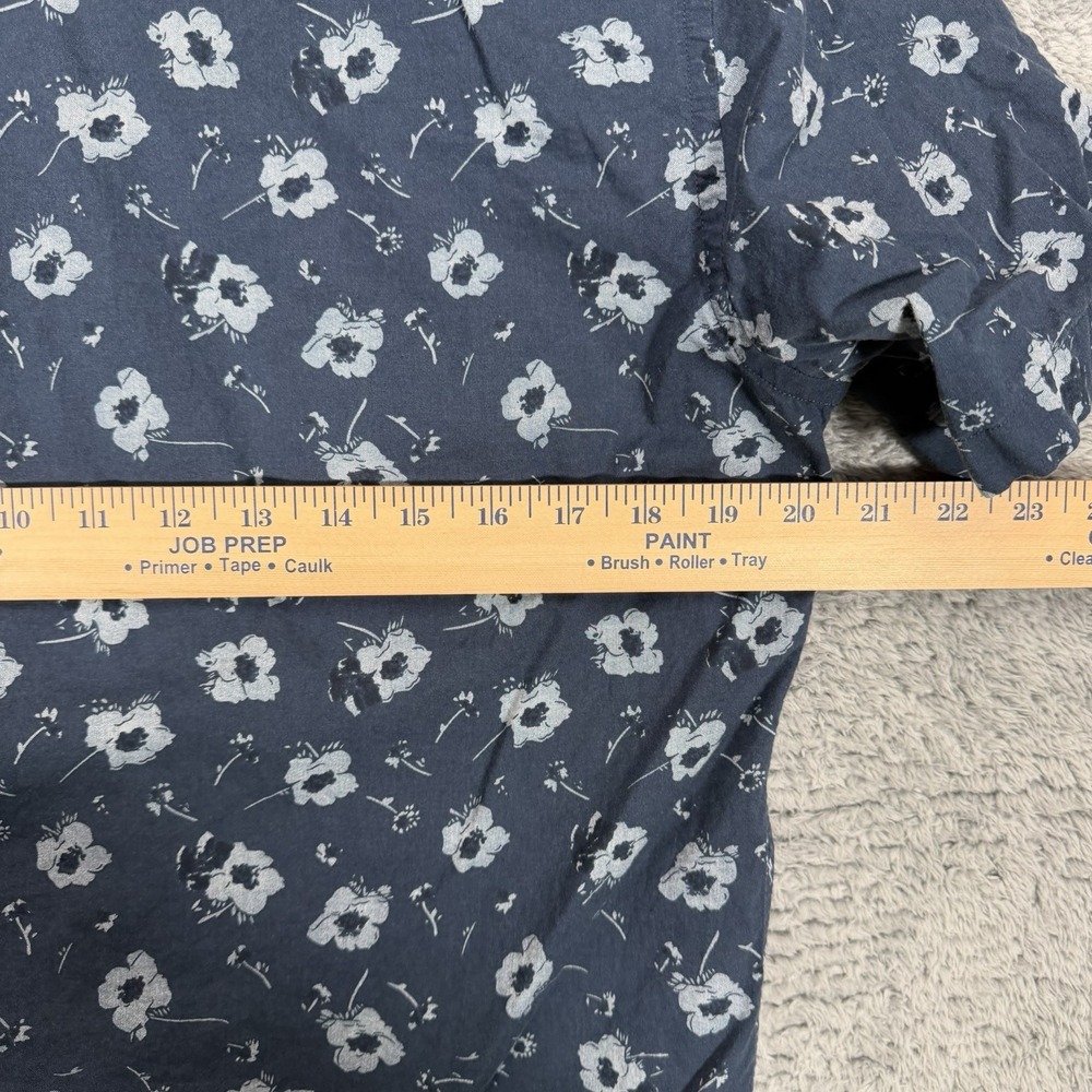 UNTUCKit Coolidge Shirt Mens M Blue 100% Cotton Floral Short Sleeve Button Up - Picture 6 of 8